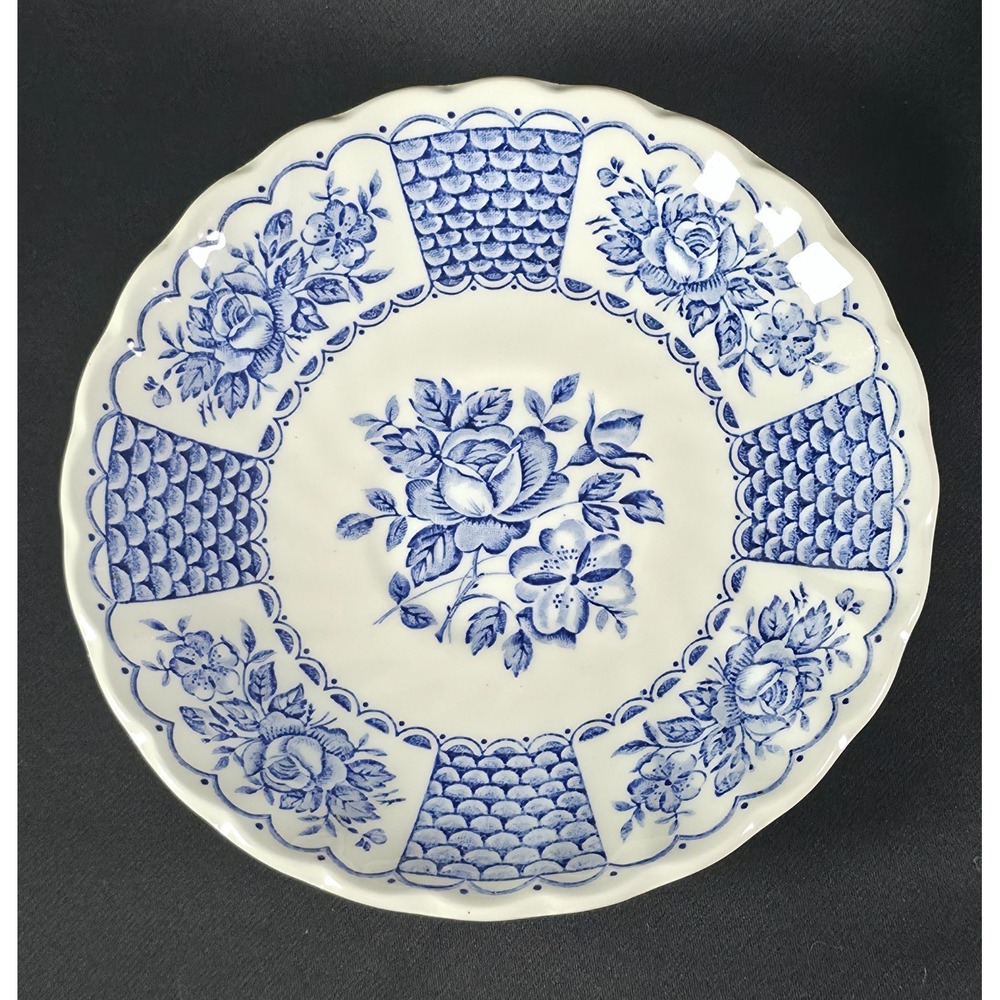 Myott Melody Blue White Floral Ironstone Saucer 5.5" England Vintage